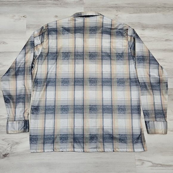 Vtg 60s 70s Disco Shirt Mens XL Big Collar Polyester Groovy Styled in California - Picture 7 of 9